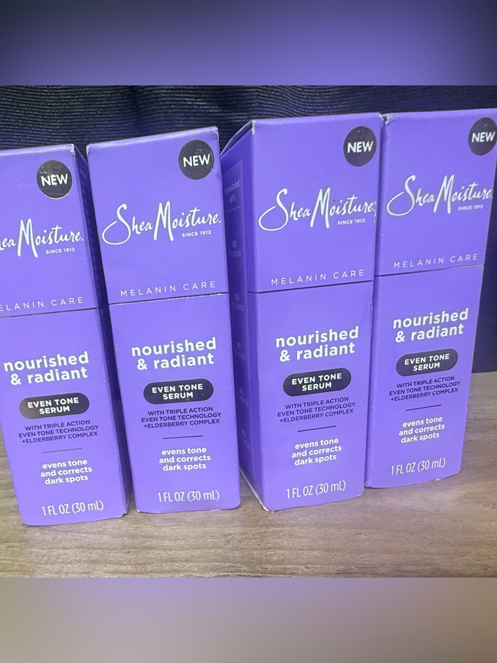 Lot of 4 Shea Moisture Even Tone & Dark Spot Serum Nourished & Radiant 1 oz